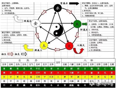 五行表格|五行八卦對照表